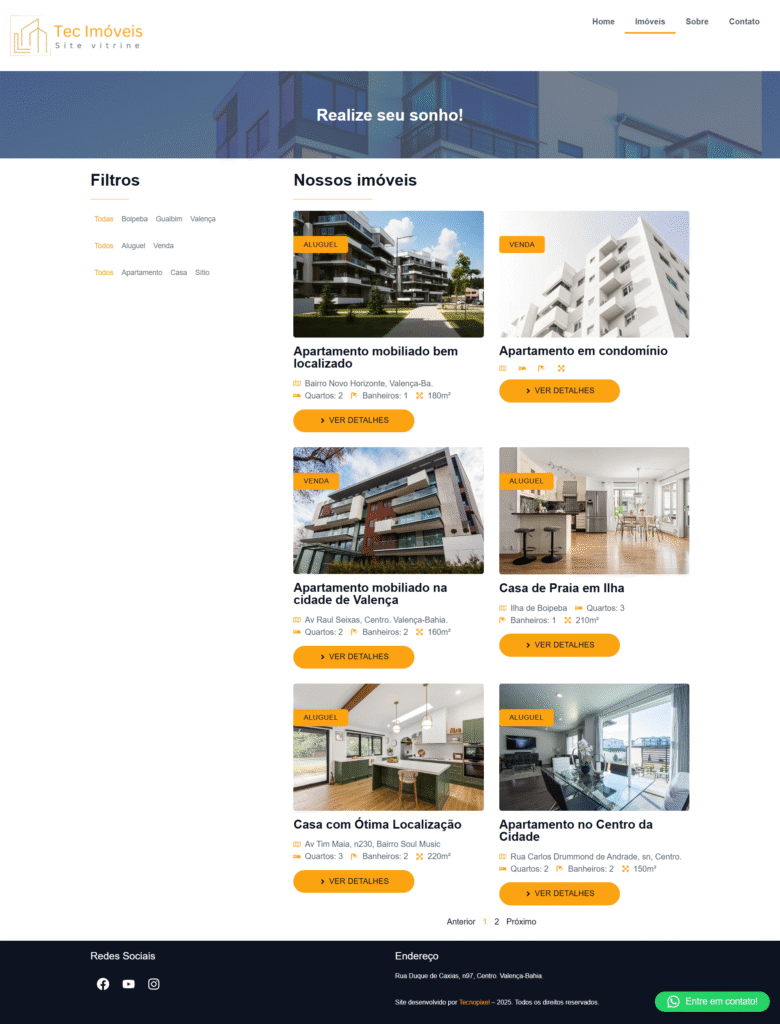 Site Corretor de Imóveis e Imobiliária