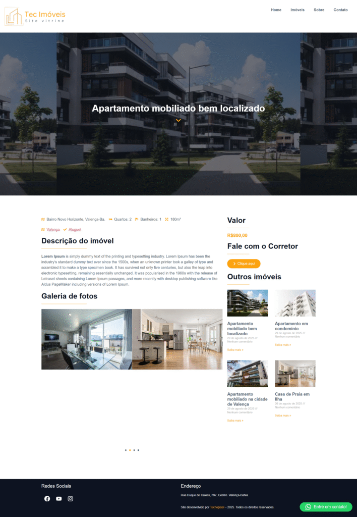 Site Corretor de Imóveis e Imobiliária